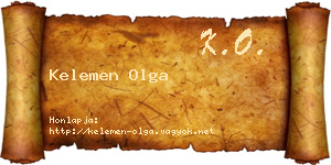 Kelemen Olga névjegykártya